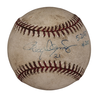 1997 Roger Clemens Game Used and Signed/Dated 200th Win OAL Budig Game Ball (PSA/DNA)